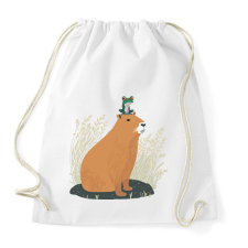 PRINTFASHION Capybara és béka - Sportzsák, Tornazsák - Fehér tornazsák