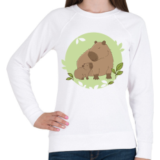 PRINTFASHION Capybara és kicsinye - Női pulóver - Fehér