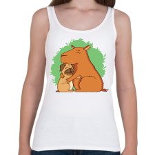 PRINTFASHION Capybara és mopsz - Női atléta - Fehér női trikó
