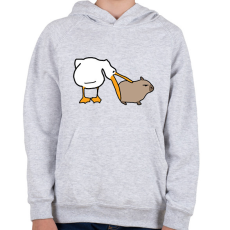 PRINTFASHION capybara és pelikán - Gyerek kapucnis pulóver - Sport szürke
