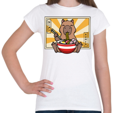 PRINTFASHION Capybara és ramen - Női póló - Fehér női póló