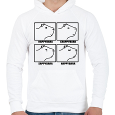 PRINTFASHION Capybara feelings - Férfi kapucnis pulóver - Fehér