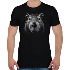 PRINTFASHION Capybara fej - Férfi póló - Fekete férfi póló