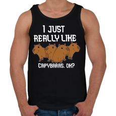 PRINTFASHION Capybara - Férfi atléta - Fekete