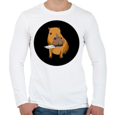 PRINTFASHION Capybara - Férfi hosszú ujjú póló - Fehér férfi póló