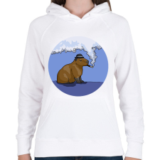 PRINTFASHION Capybara - gentleman - Női kapucnis pulóver - Fehér női pulóver, kardigán