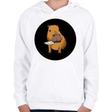 PRINTFASHION Capybara - Gyerek kapucnis pulóver - Fehér gyerek pulóver, kardigán