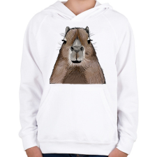 PRINTFASHION Capybara - Gyerek kapucnis pulóver - Fehér gyerek pulóver, kardigán