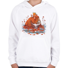PRINTFASHION Capybara - Gyerek kapucnis pulóver - Fehér