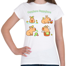 PRINTFASHION Capybara Happybara - Női póló - Fehér női póló