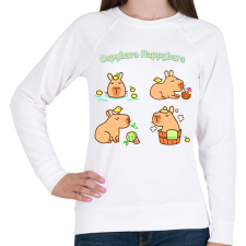 PRINTFASHION Capybara Happybara - Női pulóver - Fehér női pulóver, kardigán