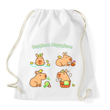 PRINTFASHION Capybara Happybara - Sportzsák, Tornazsák - Fehér tornazsák