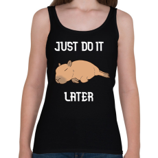 PRINTFASHION Capybara - just do it later - Női atléta - Fekete