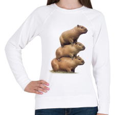 PRINTFASHION Capybara kupac - Női pulóver - Fehér női pulóver, kardigán