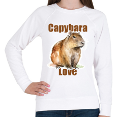 PRINTFASHION Capybara Love - Női pulóver - Fehér
