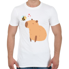 PRINTFASHION Capybara méhecskével - Férfi póló - Fehér