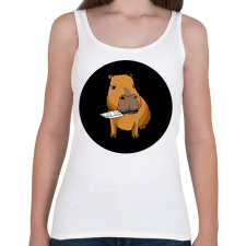 PRINTFASHION Capybara - Női atléta - Fehér női trikó