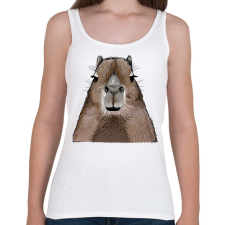 PRINTFASHION Capybara - Női atléta - Fehér női trikó