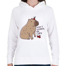 PRINTFASHION Capybara - Női kapucnis pulóver - Fehér
