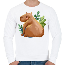PRINTFASHION Capybara popsi - Férfi pulóver - Fehér férfi pulóver, kardigán