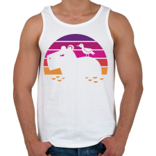 PRINTFASHION Capybara retro - Férfi atléta - Fehér atléta, trikó