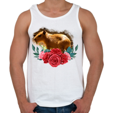 PRINTFASHION Capybara rózsával - Férfi atléta - Fehér atléta, trikó