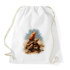 PRINTFASHION Capybara teknős háton - Sportzsák, Tornazsák - Fehér tornazsák