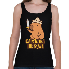 PRINTFASHION Capybara the brave - Női atléta - Fekete női trikó