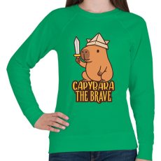 PRINTFASHION Capybara the brave - Női pulóver - Zöld