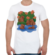 PRINTFASHION Capybarák - Férfi póló - Fehér férfi póló