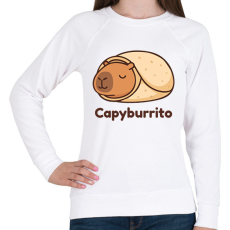 PRINTFASHION Capyburrito - Női pulóver - Fehér
