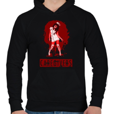 PRINTFASHION caregivers - Férfi kapucnis pulóver - Fekete férfi pulóver, kardigán