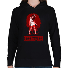 PRINTFASHION caregivers - Női kapucnis pulóver - Fekete női pulóver, kardigán
