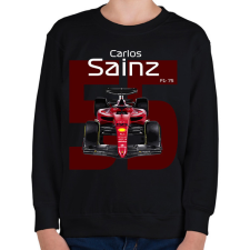 PRINTFASHION Carlos Sainz 55 autóversenyző - fehér felirat - Gyerek pulóver - Fekete gyerek pulóver, kardigán