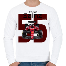 PRINTFASHION Carlos Sainz 55 autóversenyző - fekete felirat - Férfi pulóver - Fehér férfi pulóver, kardigán