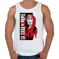 PRINTFASHION Casa de papel art - Férfi atléta - Fehér