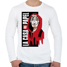 PRINTFASHION Casa de papel art - Férfi hosszú ujjú póló - Fehér férfi póló