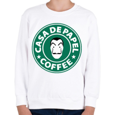 PRINTFASHION Casa de Papel Coffee - Gyerek pulóver - Fehér gyerek pulóver, kardigán