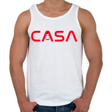 PRINTFASHION CASA - NASA - Férfi atléta - Fehér atléta, trikó