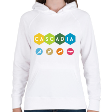 PRINTFASHION Cascadia - Női kapucnis pulóver - Fehér női pulóver, kardigán