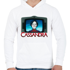 PRINTFASHION Cassandra - Férfi kapucnis pulóver - Fehér