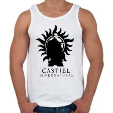 PRINTFASHION Castiel - Férfi atléta - Fehér atléta, trikó