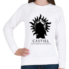 PRINTFASHION Castiel - Női pulóver - Fehér női pulóver, kardigán