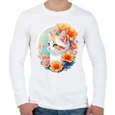 PRINTFASHION cat2 - Férfi hosszú ujjú póló - Fehér