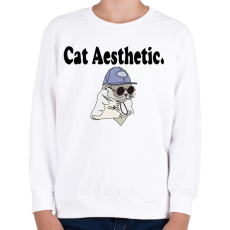 PRINTFASHION cat aesthetic - Gyerek pulóver - Fehér