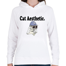 PRINTFASHION cat aesthetic - Női kapucnis pulóver - Fehér női pulóver, kardigán