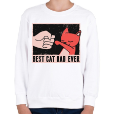 PRINTFASHION Cat dad - Gyerek pulóver - Fehér gyerek pulóver, kardigán