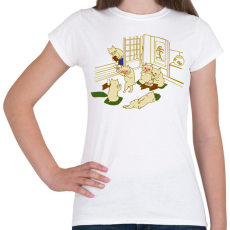 PRINTFASHION Cat drinking party  - Női póló - Fehér