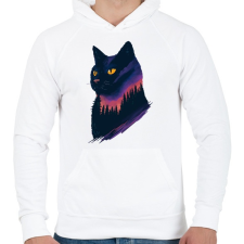 PRINTFASHION Cat - Férfi kapucnis pulóver - Fehér férfi pulóver, kardigán