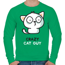 PRINTFASHION Cat guy  - Férfi pulóver - Zöld